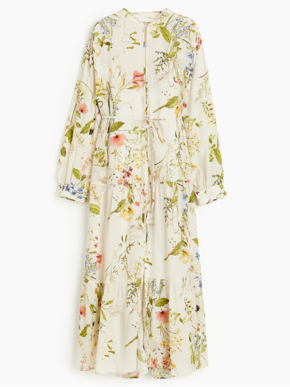 NWT Les Serein Floral V-Neck Tie-Waist Maxi Dress 2X